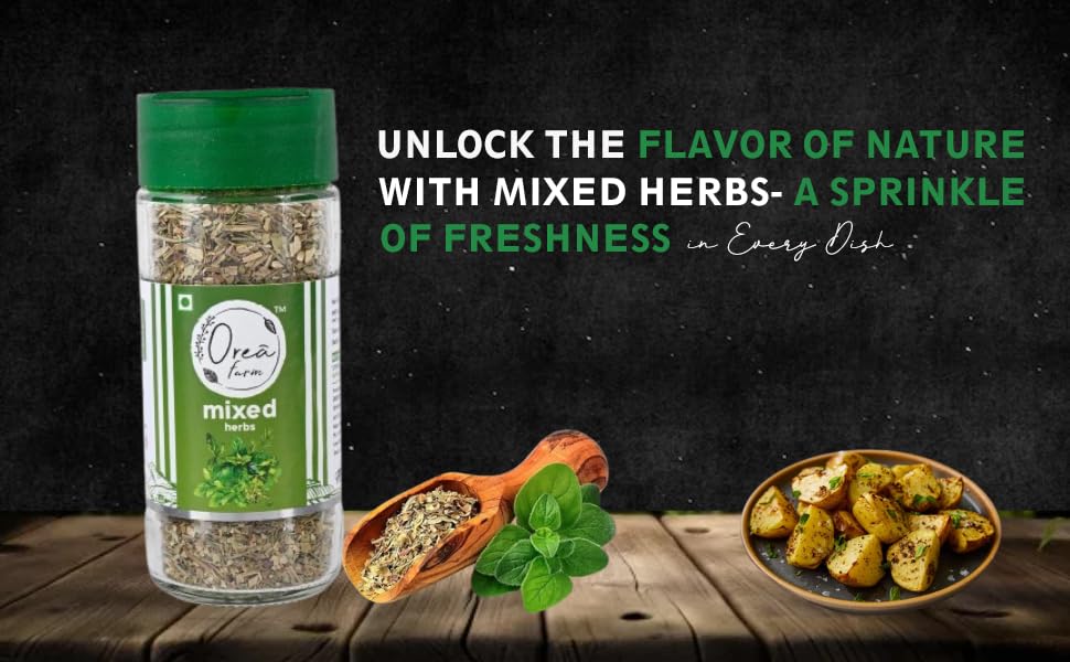 Orea Farm Mixed Herbs 25g. Italian Herb Blend for Pizza, Pasta, Salad, and Garlic Bread & Other Italian Cuisine, 25 Gram