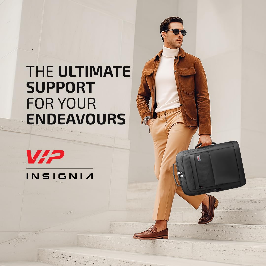 VIP Legacy 17 Inch Convertible Laptop Backpack 30L + 5L Expandable | Water-Resistant with USB Charging Port | Padded Laptop Sleeve, 3 Compartments | Office & Travel Backpack for Men & Women (Black)