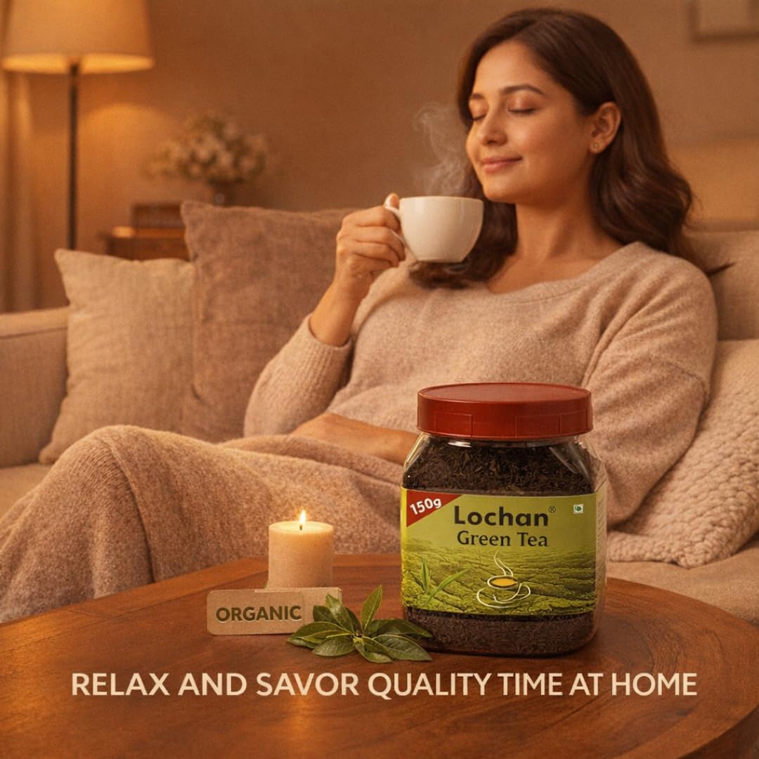 Lochan Premium Green Tea 100% Natural Loose Leaf | Rich in Antioxidants | Organic Green Tea Leaves | Natural Antioxidant Boost for Detox, Immunity & Metabolism | 150 g Loose Leaves