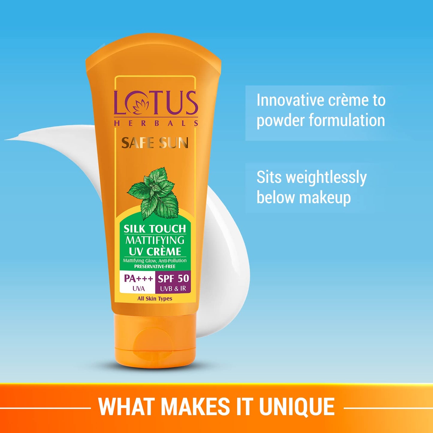 Lotus Herbals Safe Sun Silk Touch Mattifying Uv Screen Crème Spf 50| Pa- image 6
