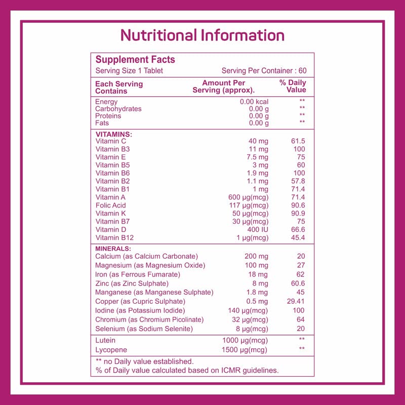 Healthvit Cenvitan Women (Multivitamin and Multimineral) - 60 Tablets