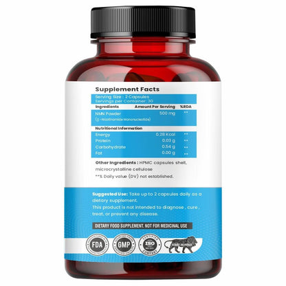 Raskam NMN 500mg Capsules – 60 Capsules
