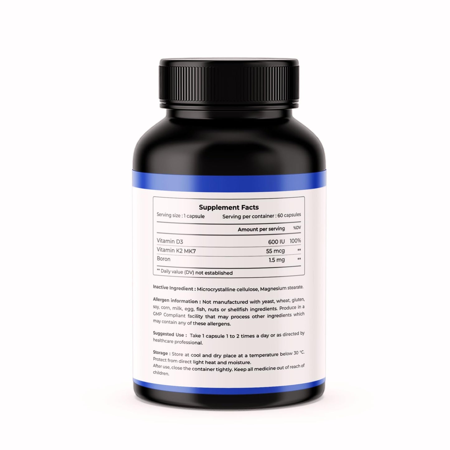CITRUS NUTRACEUTICAL Vitamin D3 600IU with K2 MK7 55 mcg | For Bone, Calcium Absorption & Heart Health - 60 Veg Capsules