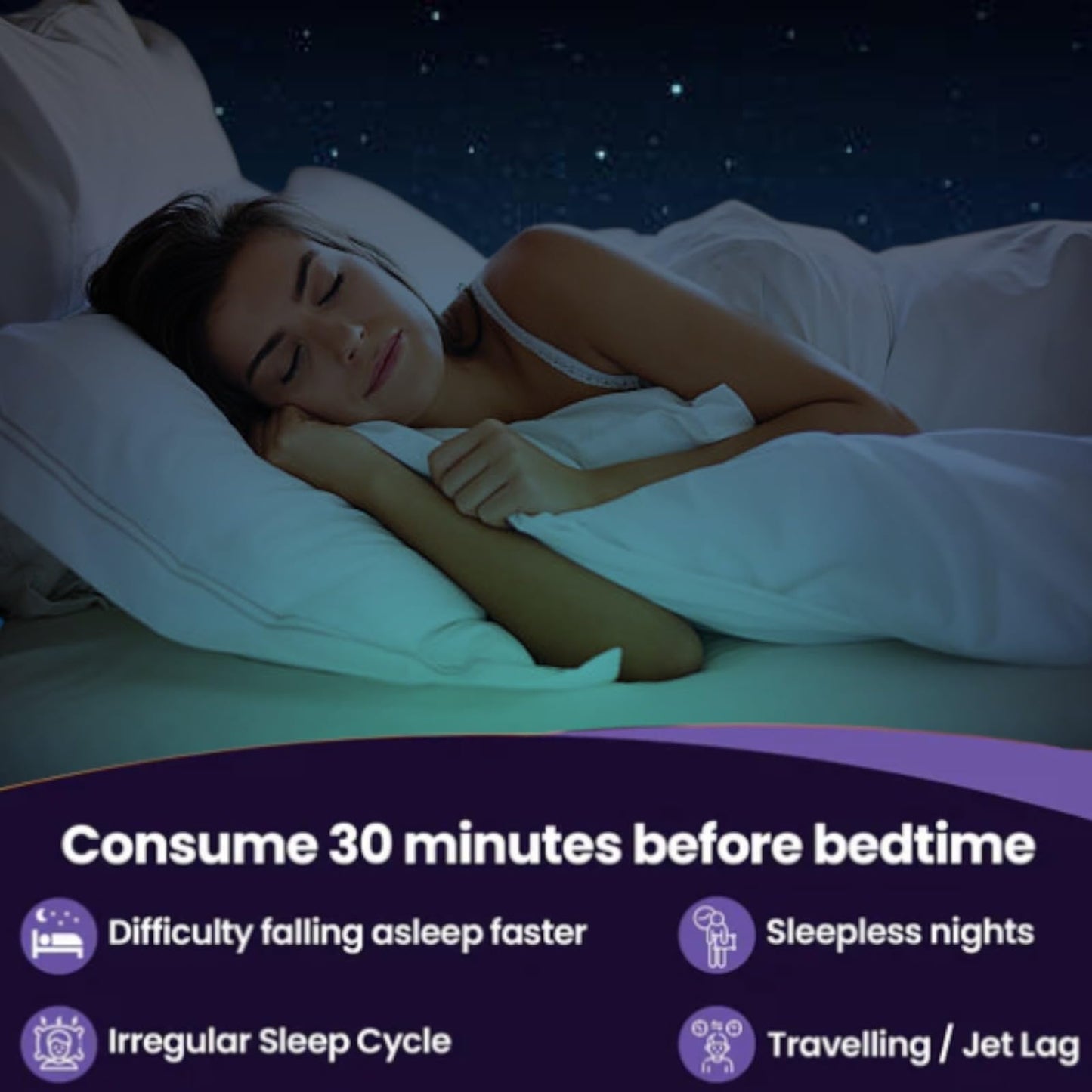 SNINS Pro Sleep 10 mg Melatonin 15 Effervescent & Stress Relief Vitamin with Ashwagandha No Added Sugar - 15 Litchi DRINK