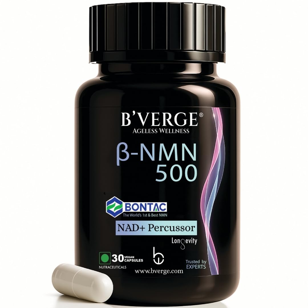 BVERGE® NMN Supplement 500mg |100% Purity | BONTAC Pro NMN World's Most Trusted & Trusted by Experts | Healthy Ageing | Repair Cells | Enhance Muscle | Neuro Function (500MG 30 Capsules)