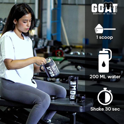 GOAT Fit Colossal Pre | PreWorkout Powder 200mg Caffeine 3.5g Beta-Alanine 3g Citrulline 1.5g Arginine 1g Creatine with Himalayan Pink Salt (12gm Single Serving, Masala Lemonade)