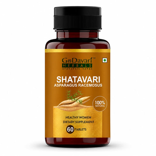 GoDavari Herbals Shatavari Asparagus Racemosus Tablets, 60 Tablets, 250mg, Healthy Women Dietary Supplement