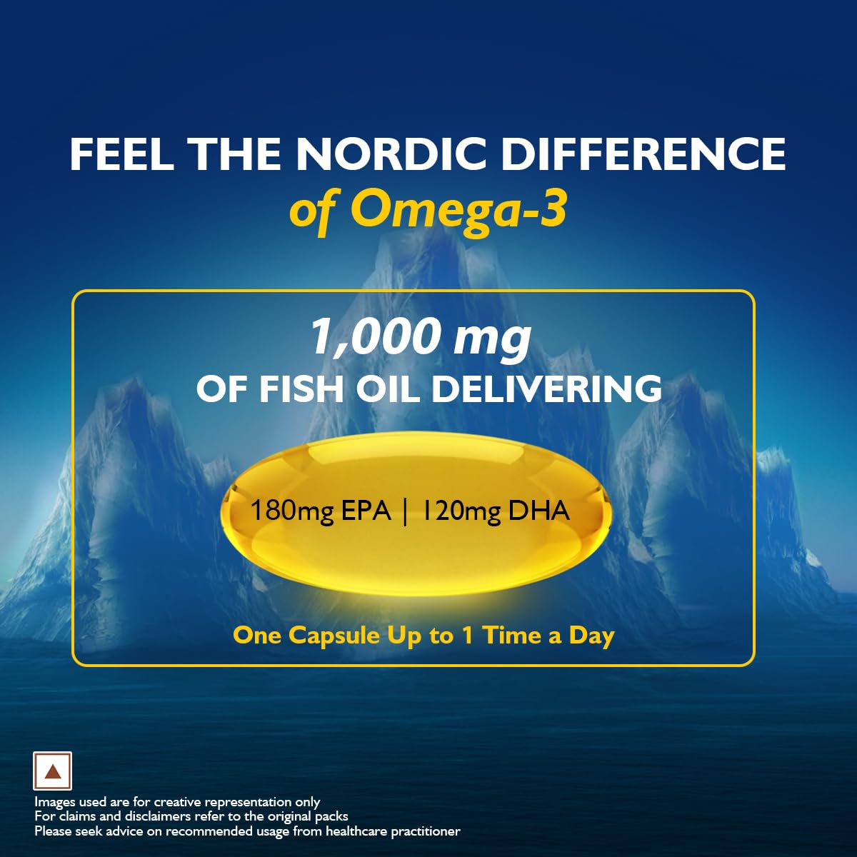 Siens By Dabur Omega-3 Fish Oil Capsules 1000mg - 30 softgels| Supports Heart, Skin & Joint Health | With EPA & DHA | Sustainably Sourced from wild-caught Icelandic Fish | Capsule for Men & Women