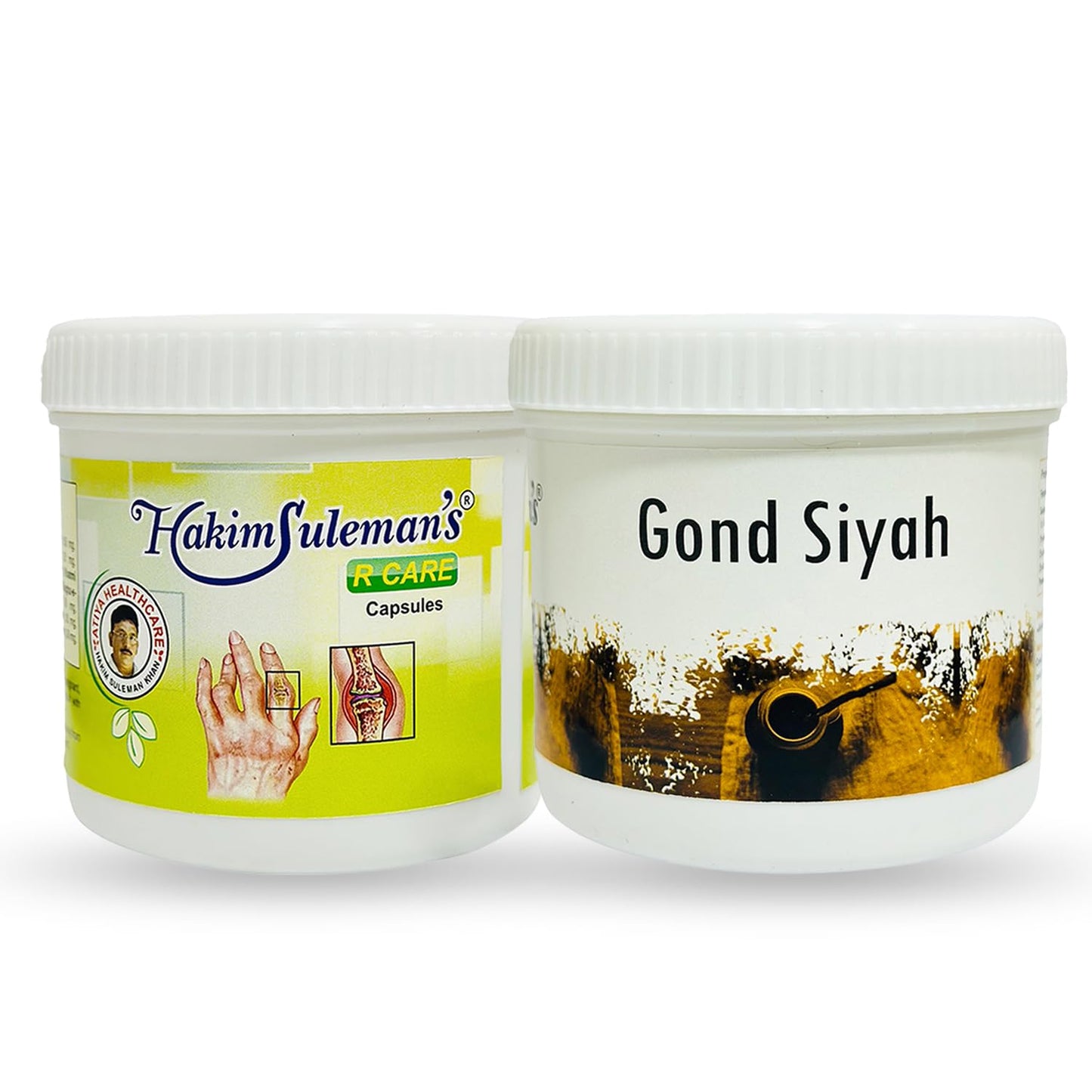 Hakim Suleman's R Care and Gond Siyah Raw Combo Pack | Daily Herbal Essentials | Convenient Wellness Duo