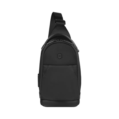 Victorinox Alox Nero Sling Bag (31 cm), 5 litres, Black, Nylon/Leather, 611808|Premium Swiss Sling Bag