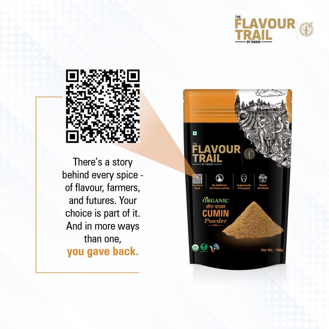 The Flavour Trail - Organic Cumin Powder/Jeera Powder/Jeera Masala, 100 gm| Organically Farmed | Hygienically Processed | Pesticide-Free