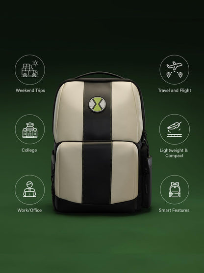 The Souled Store Ben 10: Omnitrix Backpacks | Official Cartoon Network Merchandise | Premium Water-Resistant Laptop Bag with Iconic Graphic | Durable Urban Travel Rucksack for Men & Women