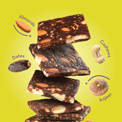 GO DESi Dates Dry Fruit Barfi - Pack of 6 | 93% Dry Fruits | No Added Sugar | Sweets | Burfi