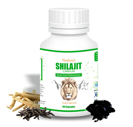 Nestona's SHILAJIT Capsules | Boost Your Performance | Pure and Natural | 100% Organic | Himalayan Shilajit | (60 Capsules)