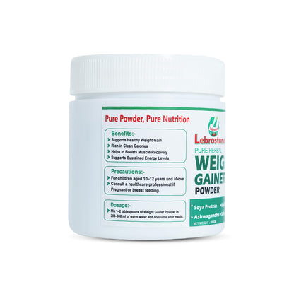 Lebrostone Weight Gainer | Ayurvedic Natural Weight Gain Supplement for Men & Women | Boosts Appetite, Energy, Muscle Growth & Overall Wellness | 100g