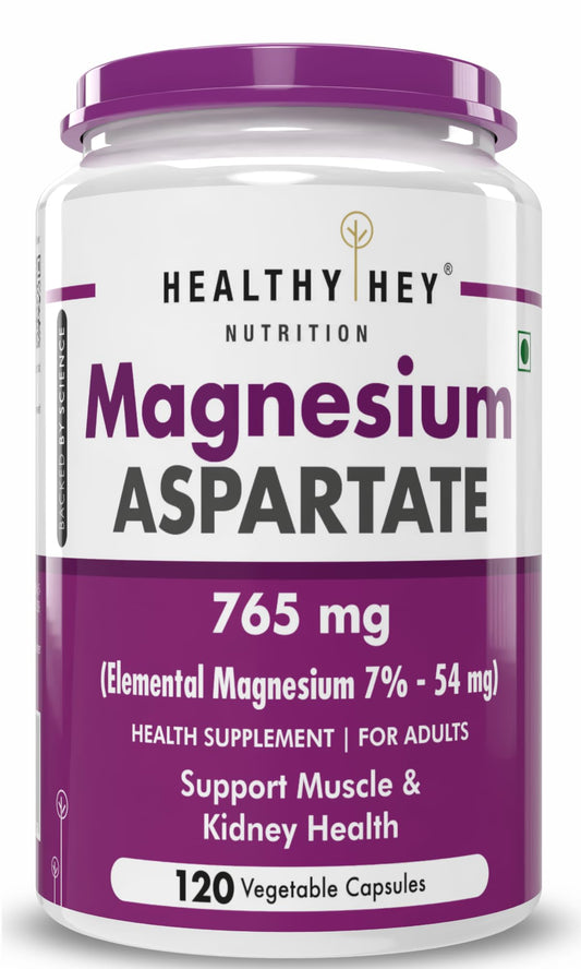 HealthyHey Nutrition Magnesium Aspartate -120 Vegetabel Capsules
