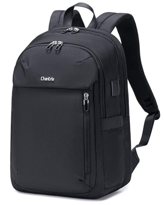 Chantria Backpack for Women 21L Medium Backpack for Office College Travel 15.6-inch Laptop Backpack with USB & Type-C Dual Port Water-resistant Multi-pockets Laptop Bag for Women Stylish,Black