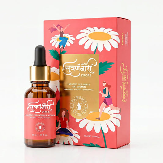 Vasu Swarna Naari Drops for Women - 50ml (Pack of 2) | 100% Ayurvedic | Enriched with Ashwagandha, Shatavari, Brahmi, Holy Basil, Amalaki, Kesar | Supports Hormonal Balance, Strength & Vitality