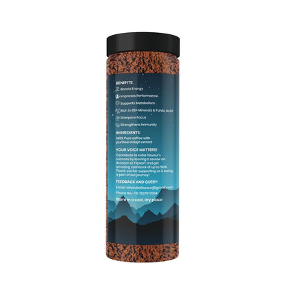 India Flavour Shilajit Instant Black Coffee – 30% Shilajit in 100g | Aromatic Hot & Cold Coffee, Good for Beginners, Energy & Stress Relief | 100g (Pack of 1)