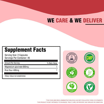 iMeMyself Magnesium Glycinate Capsules – 90 Count | Dietary Supplement for Stomach Comfort & Daily Wellness