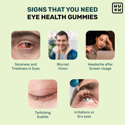 What's Up Wellness Eye Health Gummies To Maintain Eye Health | Zeaxanthin 4mg Helps Shield Blue Light | Formulated with Vitamin A, Vitamin E, Lutein, and Ginkgo Biloba | 30 Days Pack (30 Gummies)