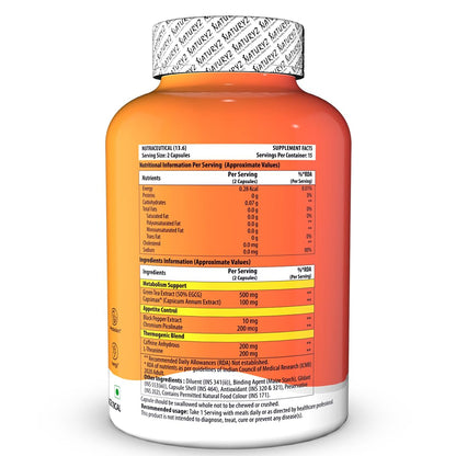 NATURYZ FIREBURN XT Advanced 7X Multi-Action Thermogenic Burner for Men & Women | Clinically researched ingredients Green Tea Extract, Capsimax®, Chromium, Caffeine, L-Theanine & Black Pepper | Supports Metabolism, Thermogenesis, Appetite Control & Energy