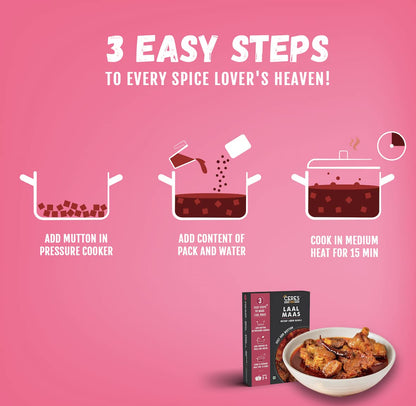 Ceres Foods Rajasthani Laal Maas Instant Liquid Masala | 3 steps Recipe | Laal Maas Gravy | Ready in 15 Mins | Serves 4 | No Preservatives | 200g | Just add Mutton