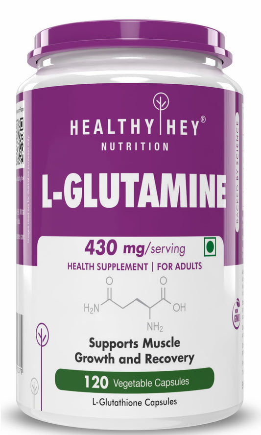 HealthyHey L Glutamine Capsules High Strength-120 Capsules