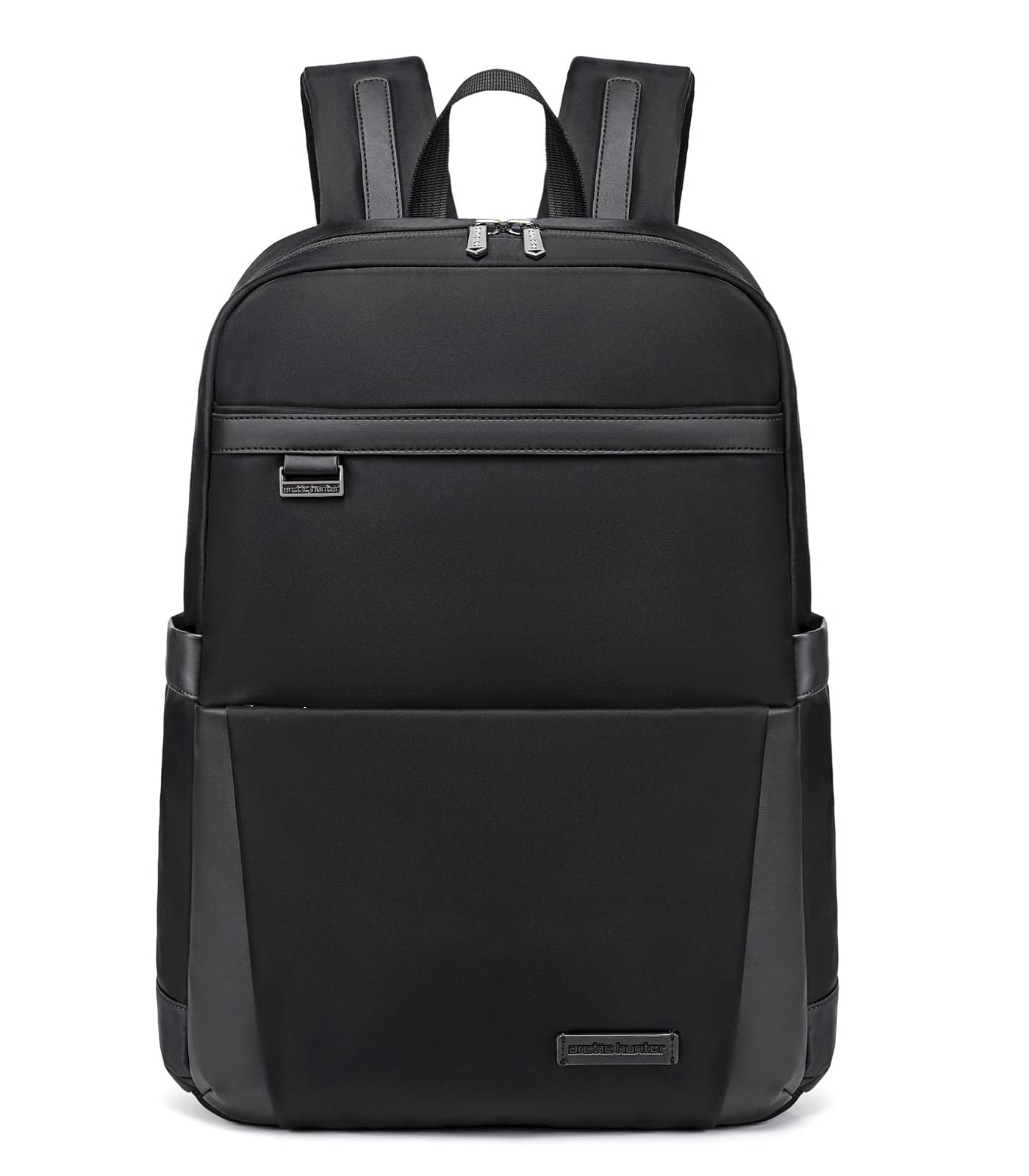 Arctic Hunter Slim Laptop Backpack for Men Women 16L Nylon Water Repellent Lightweight Multiple Pockets Daily Backpack with Metal Buckle for Daily Office College (Black)
