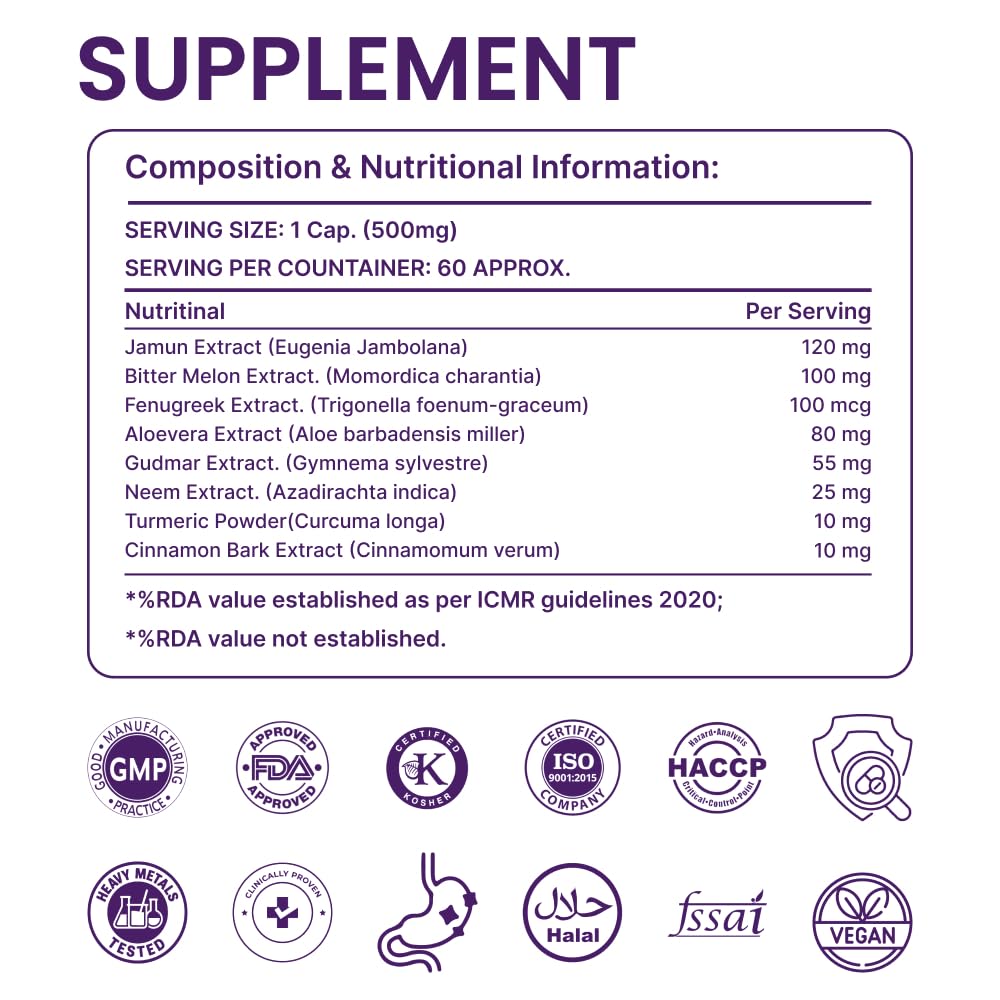 Diabex – Herbal Wellness & Metabolism Support Supplement – Natural Blend with Gymnema, Bitter Melon & Fenugreek – Helps Maintain Energy, Balance & Vitality
