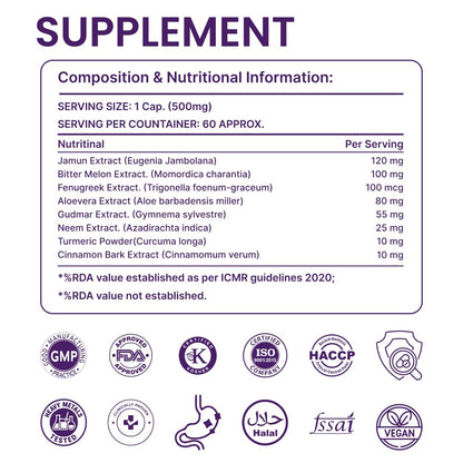 Diabex – Herbal Wellness & Metabolism Support Supplement – Natural Blend with Gymnema, Bitter Melon & Fenugreek – Helps Maintain Energy, Balance & Vitality