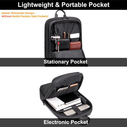 Arctic Hunter Slim Laptop Backpack for Men Women Lightweight 18L Expandable Backpack Shockproof 15.6" Laptop Pocket Water-resistant Daypack Compact Computer Bag for Casual Office Daily College, Black