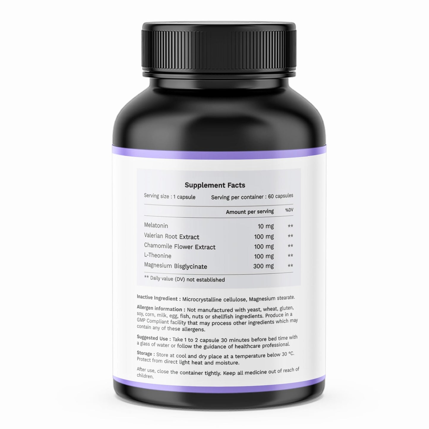 HEALPURE NUTRACEUTICAL Sleep well Support with Melatonin. Valerian root extract. Chamomile flower extract, L- Theonine and Magnesium Bisglycinate for Restful Sleep and Relaxation- (60 Capsules)