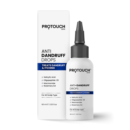 PROTOUCH Anti Dandruff Drops (Serum) - Niacinamide, 0.5% Salicylic Acid, Oligopeptide, Rosemary Ext | Soothes Itchy, Inflamed Scalp | Nourished Hair | For All Scalp Types - 60 ML