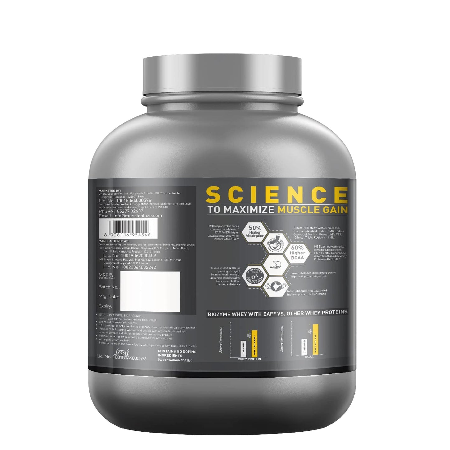 MuscleBlaze Biozyme Whey Protein Powder, Blend of Whey Isolate & Concen- image 5