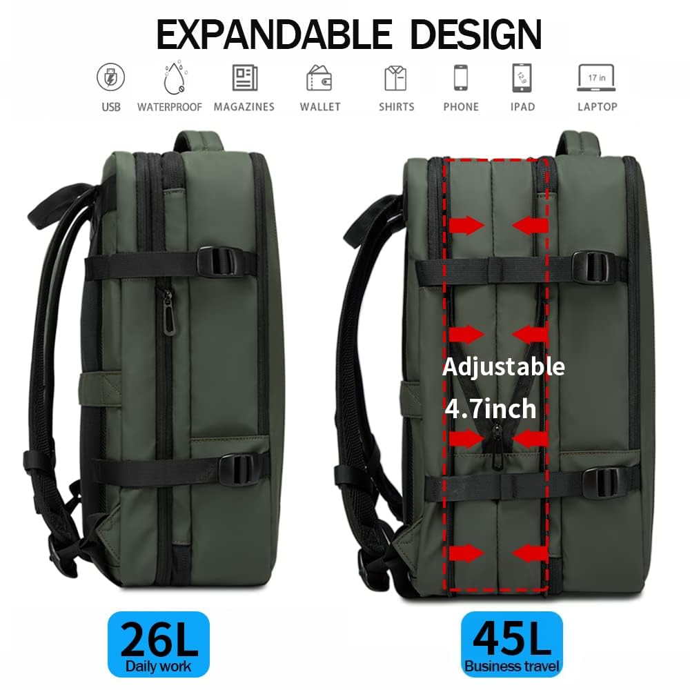 Red Lemon Titan Ultrafit Plus Bange Series 15.6-Inch Laptop Backpacks for Men and Women 45L Outdoor and Camping 3In1 Office Bags,Travelling,Backpack (with Bottle Holder), Green