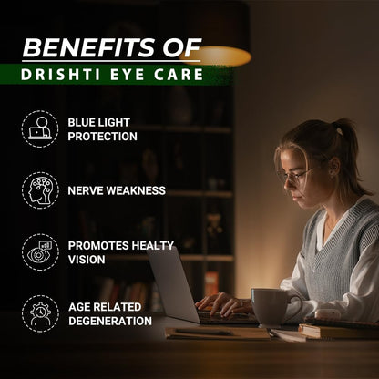 Divya Himalayan Plant-Based Drishti Eye Care Supplement, 60 Tablets, Supports Eye Health & Vision, Herbal Blend with Lutein, Capsules