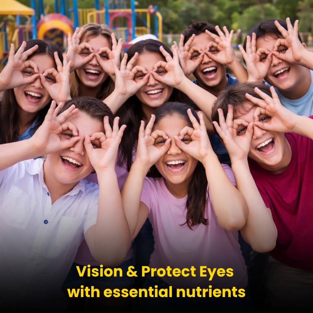 Bioford Eye Defense Gummies with Lutein & Zeaxanthin | Reduces Digital Strain | Orange Flavour 30 Gummies | Eye Vision Support Supplement for Men & Women | Natural 11 Ingredients