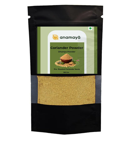 Dhania Powder | Dhaniya Powder 100gm | Coriander Powder 100gm | Pre- Roasted Coriander Powder | Home Grounded | Packed in an aesthetic stand up resealable pouch