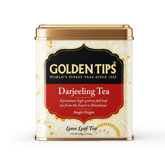 Golden Tips Darjeeling Black Tea, Premium Loose-Leaf Tea, Rich Aroma & Delicate Flavor, (100 Gram, 50 cups)