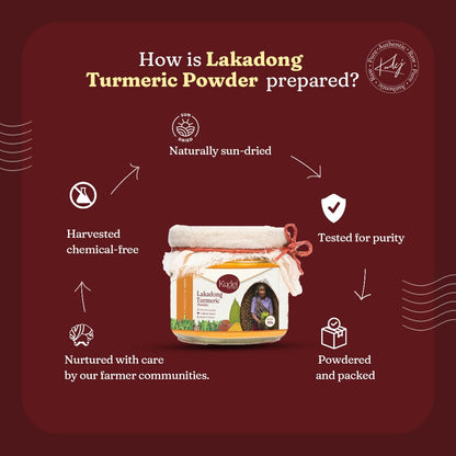 Kudej Lakadong Turmeric Powder with highest curcumin upto 9% from Meghalaya Hills| 100% Organically grown, Best haldi powder for Cooking and skin with fresh aroma| Boosts Daily health,150gms