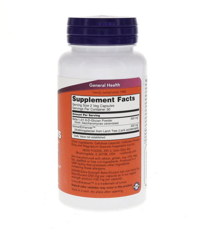 Now Foods Beta-Glucans with ImmunEnhancer 60 Vegi Caps (Pack of 2)- image 8