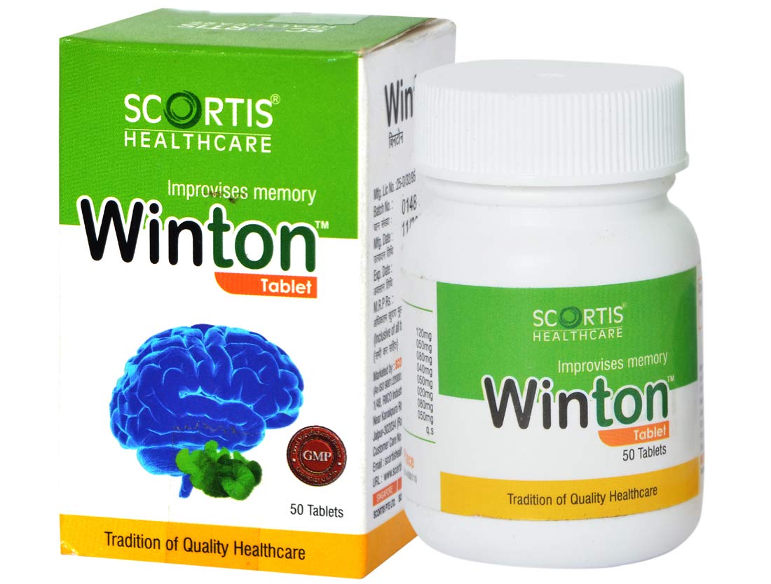 SCORTIS HEALTH CARE Ayurvedic Winton Tablet Focus + Brain Supplement & Memory Supports Focus Concentration & Alertness 50 Tablet Pack Of 2