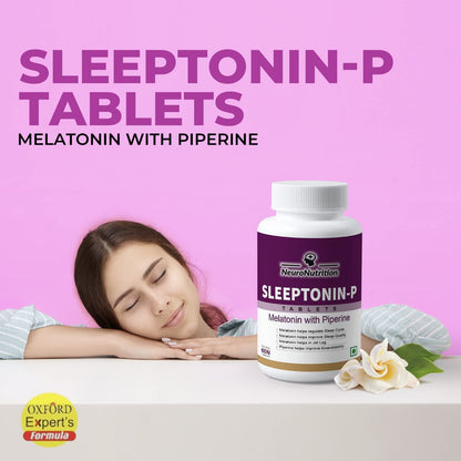 NeuroNutrition Oxford Expert's BUY1GET1 FREE TODAY ONLY DEAL SLEEP KIT SLEEPTONIN-P Melatonin 3mg With Sleep Assessment & Knowledge Kit, Sleeping pills, Sleeping tablets (Developed Formula by Oxford University Sleep Medicine Expert) (Pack of 60 Tablets)