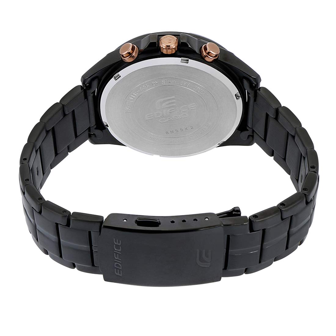 Casio EDifice EFR-556DC-1AVUDF Black Analog Dial Black Stainless Steel Band Men's Watch Chronograph 100M Water Resistant EX493