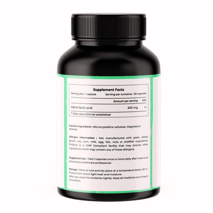 VREEX ALA 300 mg | Alpha Lipoic Acid Supplement | Supports Antioxidant Protection, Nerve Health & Energy Metabolism | 60 Capsules