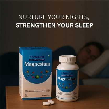 Shalom Pharmaceuticals Magnesium Glycinate (2000 mg, 100% RDA) | Better Sleep Quality & Muscle Recovery | High Absorption Chelated Magnesium | 60 Tablets