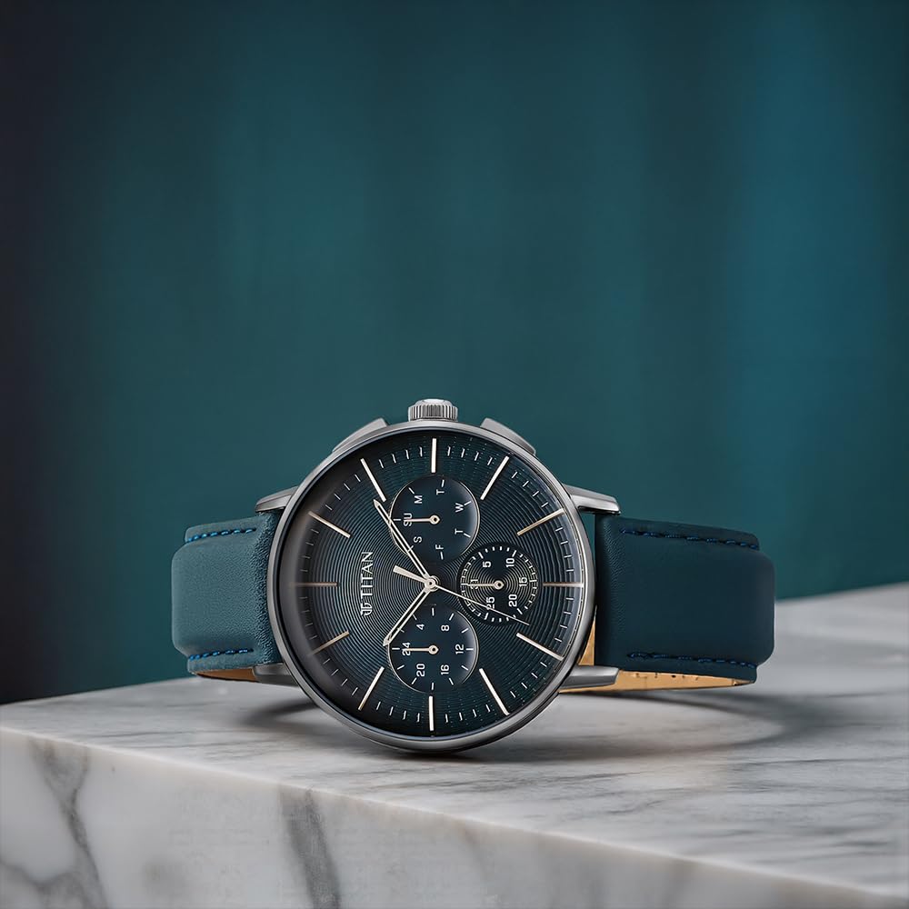 Titan Analog Silver White Dial Men's Watch-90200SL03- image 4