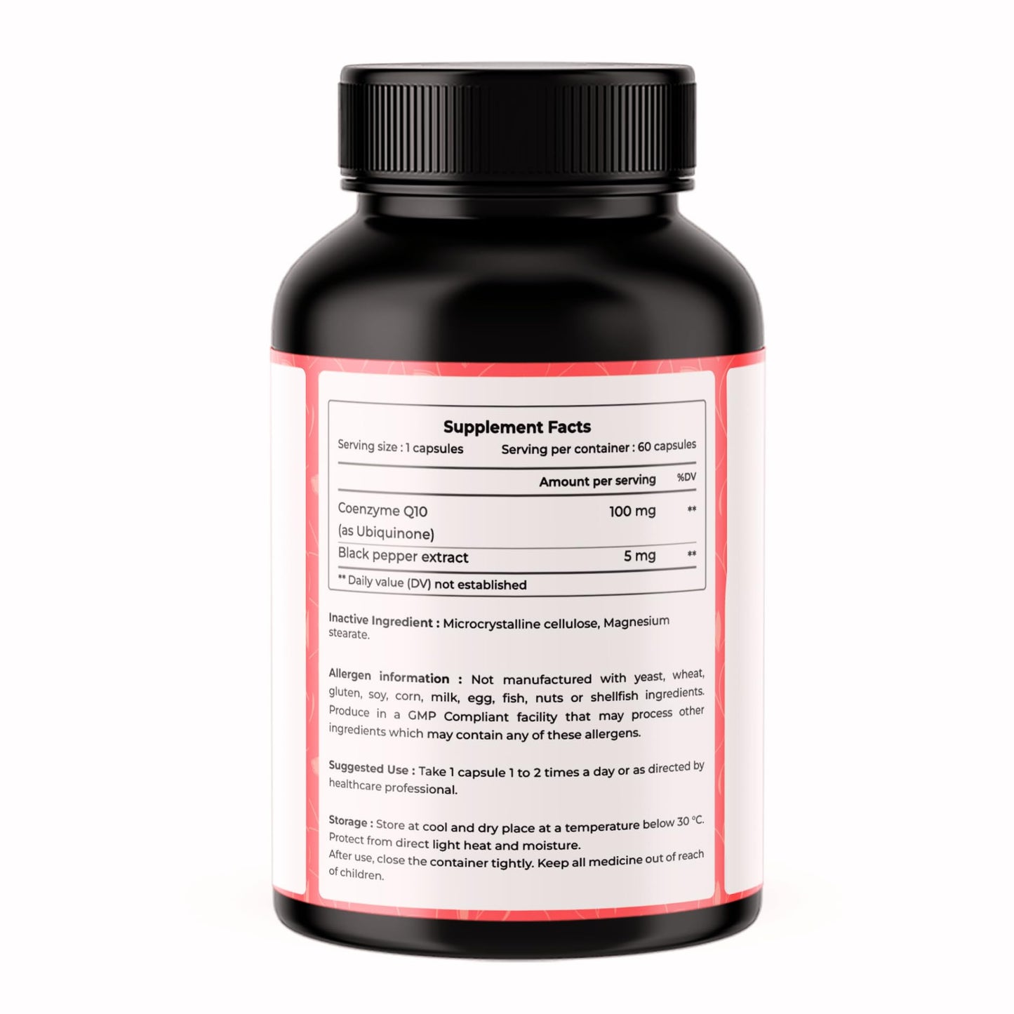 VREEX Coenzyme Q10 (CoQ10) 100 mg with Piperine, Supports Heart Health, Boost Energy Production and Antioxidant Protection- 60 Capsules (Pack of 2)
