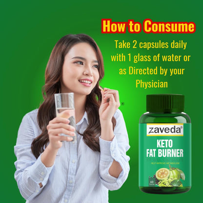 ZAVEDA Keto Fat Burner Extreme Fit wel 60 Capsules, 1000mg Serve, Weight Loss Supplement with Garcinia Cambogia and Other Herbs. Metabolism Booster, Fat Burner for Men & Women